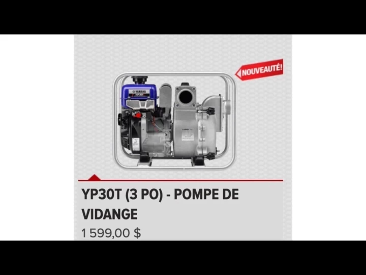 2018 Yamaha YP30T POMPE